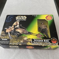 1996 Hasbro Star Wars Power of the Force Speeder Bike w  Endor Luke Skywalker