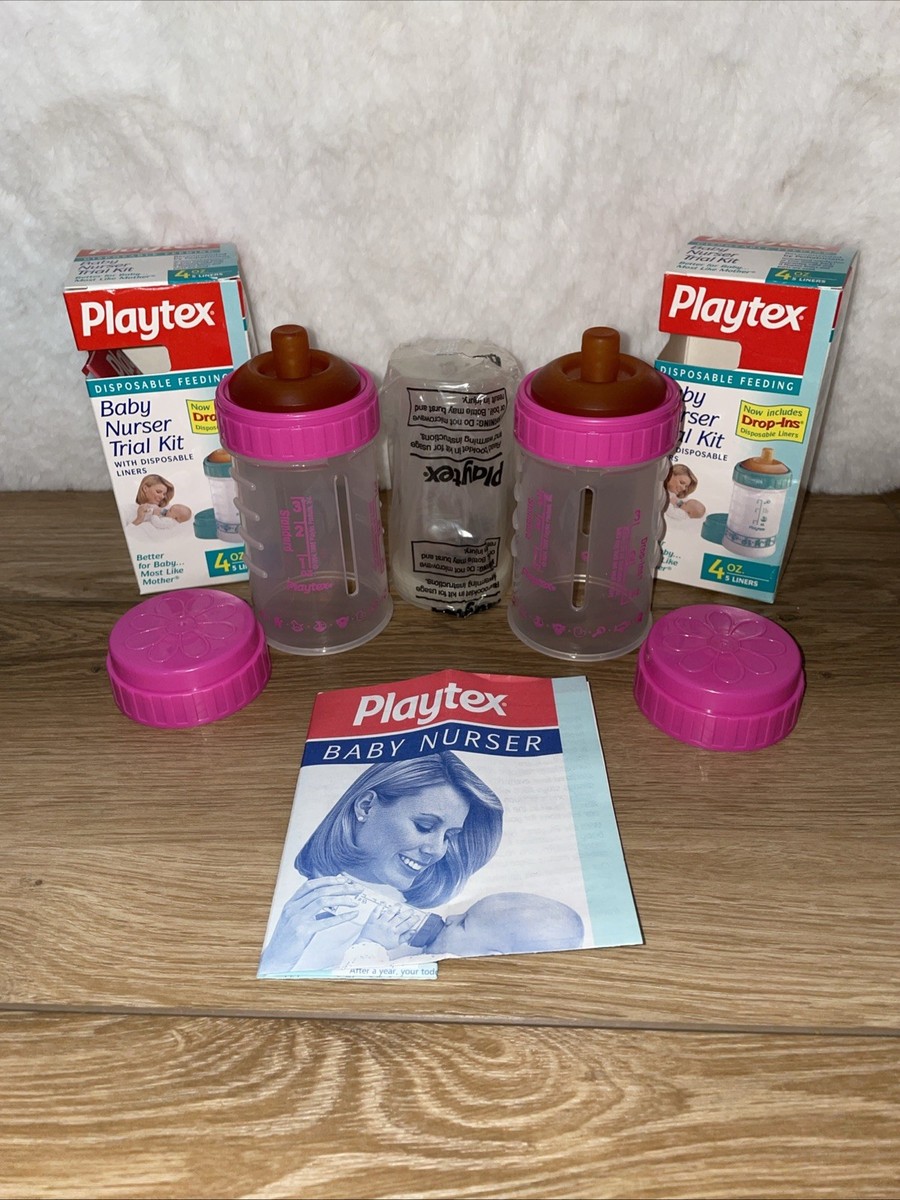 Pink Vintage Playtex Bottles Vintage NEW Playtex Nurser 4oz Kit