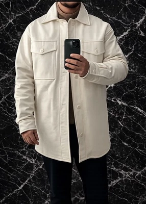 MAISON MARGIELA H&M Surchemise cuir Véritable T L Doublure Matelassée Offre😉 - Photo 1/4