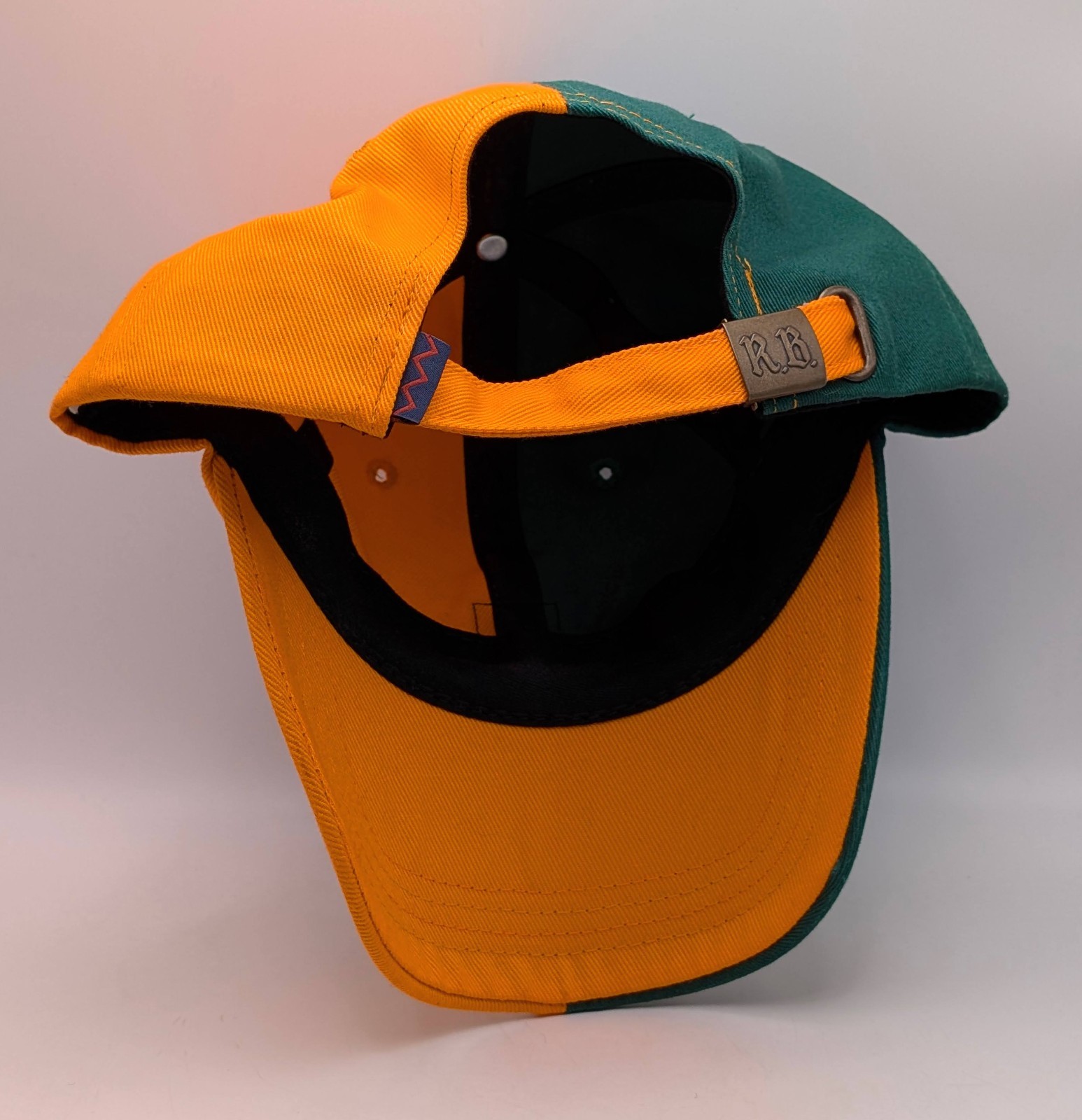 Rowing Blazers Hat Green Orange Split Two-Tone Ca… - image 4
