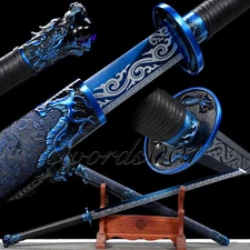 Handmade Tang Dao Kung Fu Martial Arts Collectible Sword Blue Dragon Katana