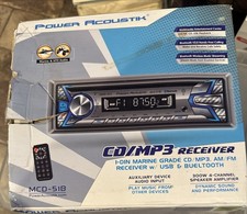 New-Stereo Receiver Power Acoustik MCD-51B Single DIN CD USB Bluetooth
