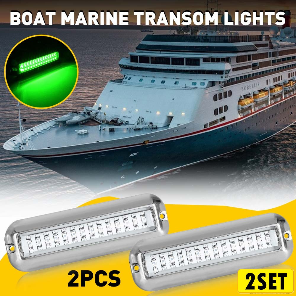 4X 42LED Boat Light Underwater Marine Transom Lights 316 Stainless Steel Pontoon