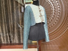 Knight Chainmail Shirt Half Body Armor Mild Steel Wedge Riveted Flat Rings Brass