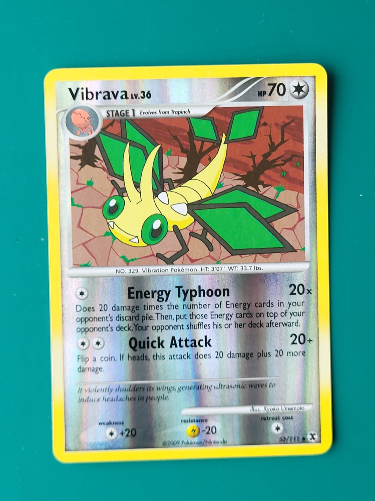 Vibrava 53/111 Reverse Holo from Pokemon Rising Rivals LP