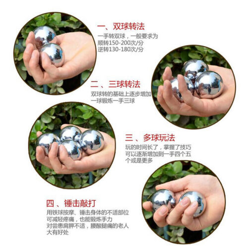 2x 53mm Bolas de Baoding Chino Salud Mano Ejercicio Estrés Terapia de Relajación - Imagen 4 de 5