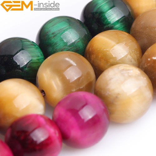 Wholesale Pink Tiger‘s Eye Gemstone Round Beads Jewelry Making 15" 6mm 10mm 12mm - Picture 20 of 53