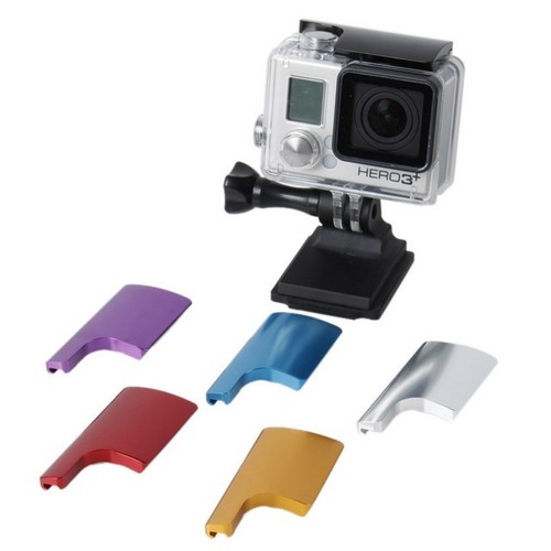 BACK DOOR CLIP ALLUMINIO LEVA CHIUSURA CASE BLU GOPRO HD HERO 4 SILVER EDITION - Photo 6/6