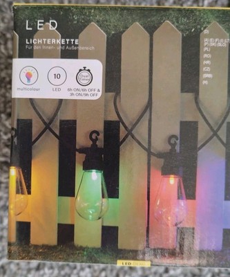 Lichterkette 10 LED Dekor  Multicolor neu