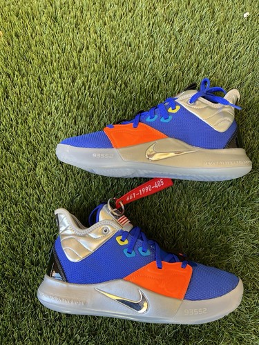 Nike Paul George PG 3 NASA X Apollo 14 Racer Blue/Silver Sz 7 CI2666 400 - Picture 3 of 7