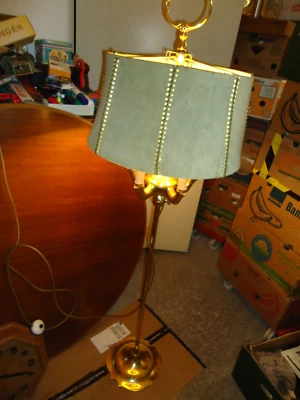 Stehlampe Messing Antik Lampe Leuchte Verstellbar um 1900 - Bild 1 von 2