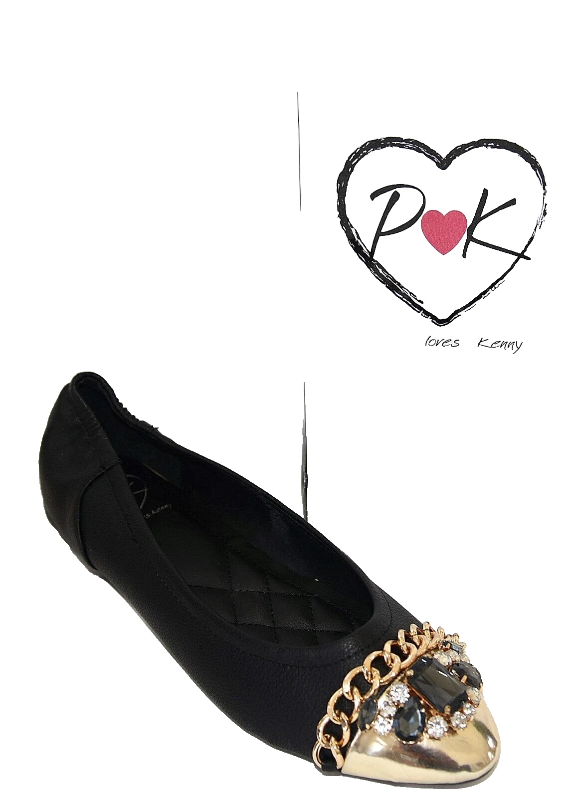 NEW Penny Loves Kenny Flats Shoes Rhinestone Gower Vegan loafer 10 bLACK