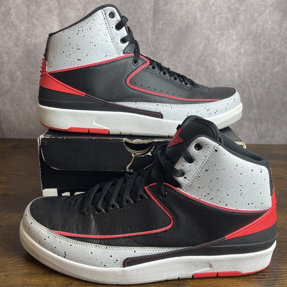Jordan 2 Retro Infrared 23 Black Red 2014 385475-023 Authentic