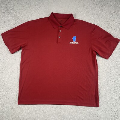 Nike Mens XL Golf Polo Shirt Red Dri Fit Kiwanis North Lake Tahoe - Main Image