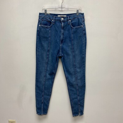 Hudson Hollywood Centerfold High Rise Split Hem Stretch Skinny Jeans 34 $215 New