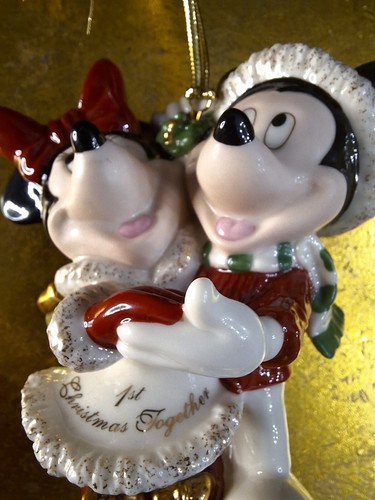 Vintage 2004 Disney X Lenox Mickey & Minnie First Christmas Together Ornament - Picture 3 of 10
