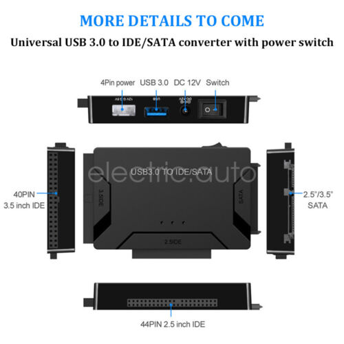USB 3.0 auf IDE & SATA Konverter externe Festplatte Adapter Kit 2,5""/3,5"" Kabel - Bild 4 von 18
