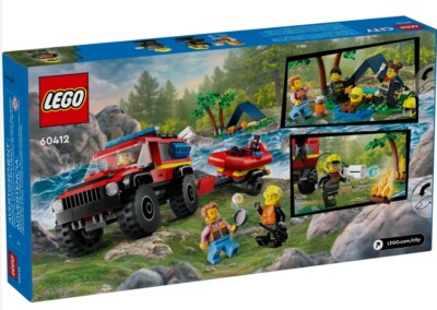 Lego City 60412- Fuoristrada antincendio e gommone di salvataggio