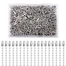 100Pcs Ball Beads Chain Bulk,Keychain Rings Metal Chain,4 Inch Dog 10cm Silver