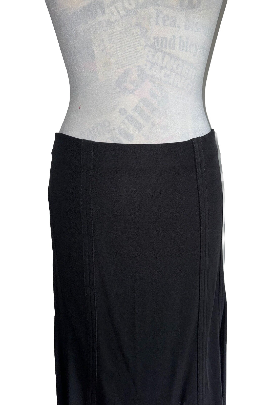 GONNA YVES SAINT LAURENT NERA VISCOSA JERSEY PANNELLO ELASTICIZZATO TAGLIA L SFODERATA