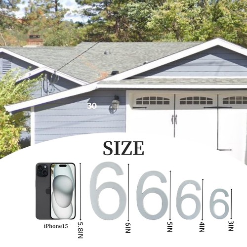 5 inch White House Numbers Self Adhesive House Numbers for Outside White Acry... - Picture 2 of 6