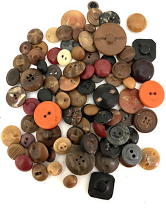 81 Vintage Tagua Nut Vegetable Ivory Buttons - Various Sizes & Shapes