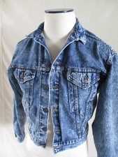 Levi  s 57511 1109 vintage kids acid wash denim made USA 80s jean jacket Large