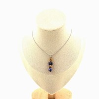 Mineralien Und Steine PréCieuses. Halskette 4 Perlen Lapislazuli Pakistan + Qua