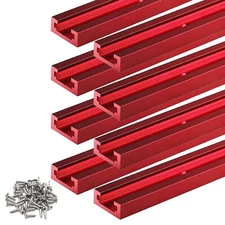 8PCS 48'' Aluminum T-Track Double-Cut T-Slot Miter Jig Fixture for Woodworking