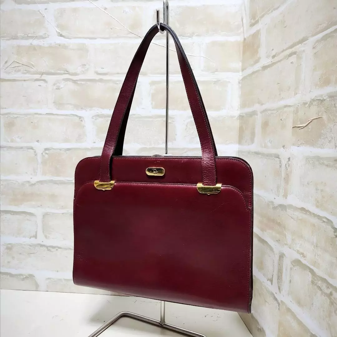 Sac à main Christian Dior Trotter cuir bordeaux du Japon