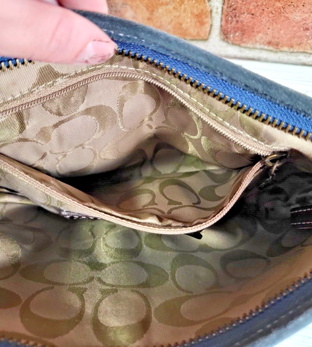Coach Blue Suede Hobo Bag Purse Great Condition Super Cute Tote | eBay