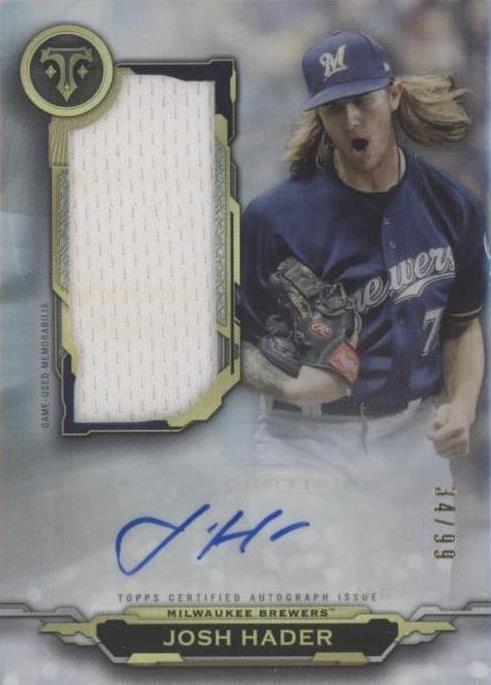 2019 Topps Triple Threads - Josh Hader #AUJR-JH - 1 of 1
