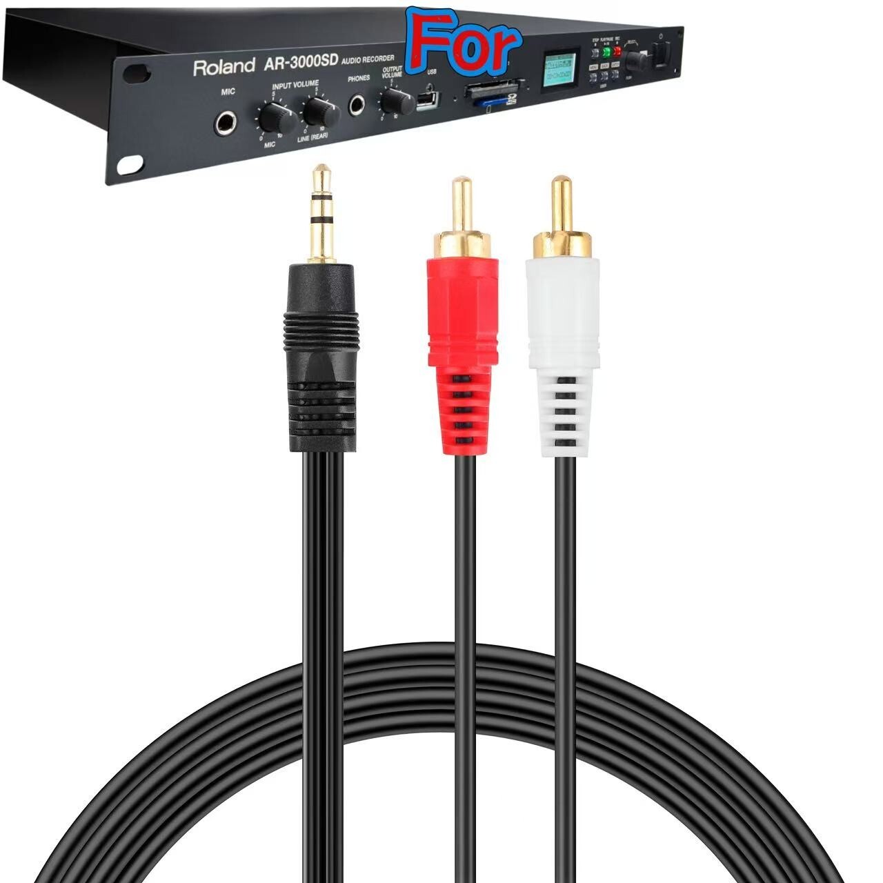 Line In Cable 3.5mm to 2 RCA Audio Line-In Cable Cord For Roland AR-3000SD A/V Audio ...
