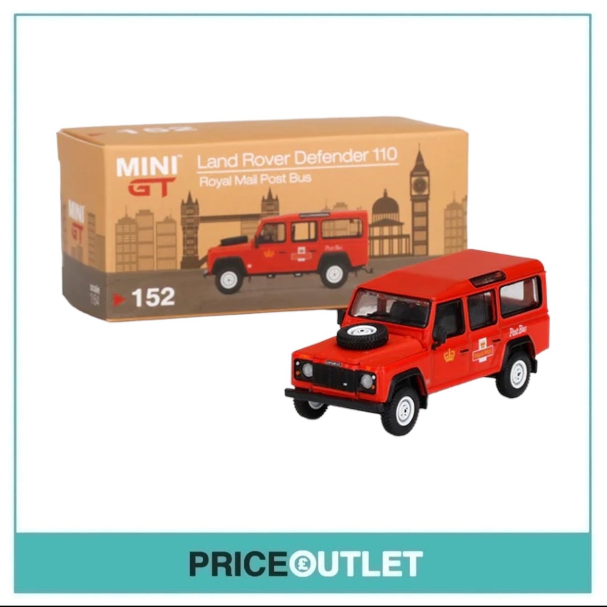 Mini GT #152 Land Rover Defender 110 (Royal Mail Post Bus) | eBay 