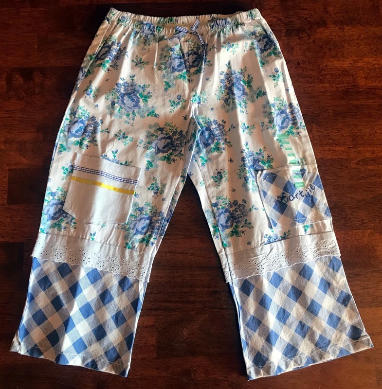 NWT NAARTJIE BLUE FLORAL CAPRI PANTS ROSE SIZE XXXL: 9,  SUMMER, EASTER