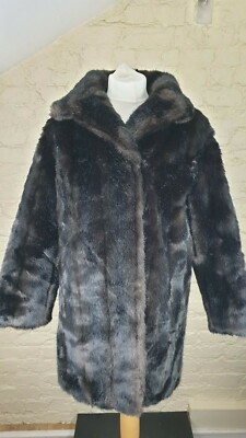 vintage GENUINE GIRMES Ladies Simulated Fur Coat Size: M/L VERY GOOD Condition