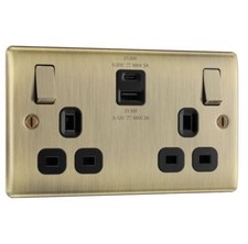 BG Nexus Antique Brass Switches & Sockets Full Range Satin Gold metal Black 