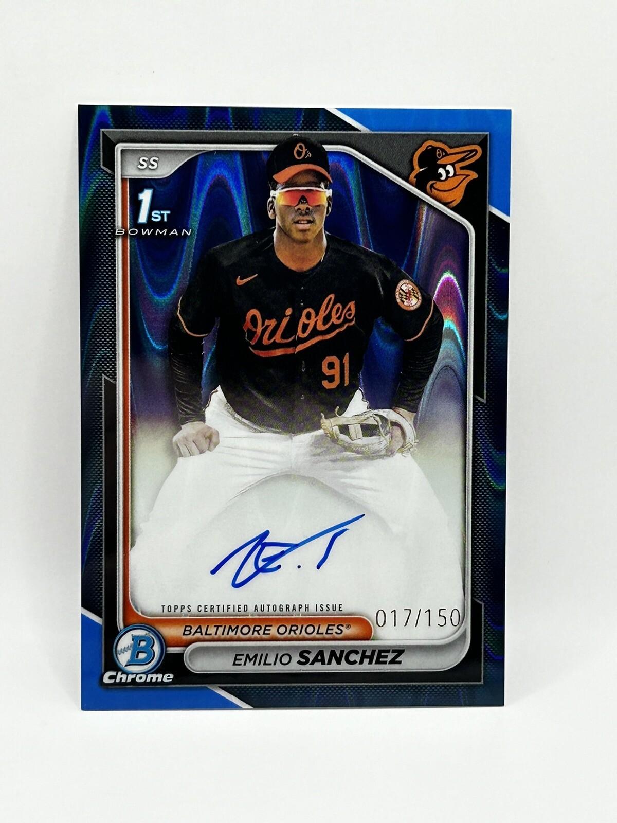 2024 Bowman Chrome Emilio Sanchez #CPA-ES Blue Raywave Auto /150