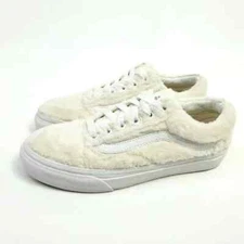 Vans Old Skool White Sherpa Faux Fur Sneakers Mens 8 Women's 9.5 VN0A38G1Q0W