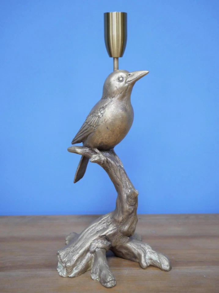 Vintage Style Gold Bird Tapered Dinner Candle Stick Holder Statue Ornament - Image 3 of 4