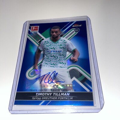 21-22 Topps Finest Bundesliga Rookie Auto Black #74 Timothy Tillman /65