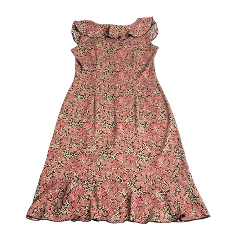 Vintage Mixit Dress Womens S Floral Ruffle Sleeveless Stretch Coquette Y2K 90s - Picture 8 of 14