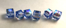 Swarovski Crystal Cubes 6mm 288 pcs Lt. Sapphire AB 5601