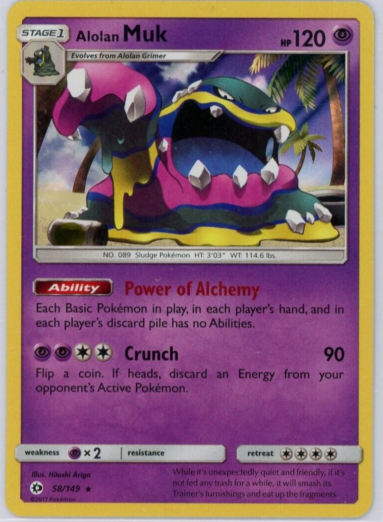 Pokemon TCG Alolan Muk Sun & Moon Base 58/149 Holo Rare