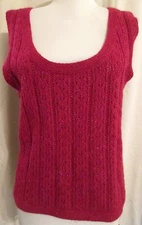 Harold's Red Cotton/Angora/Nylon sweater vest Misses Medium * Nice GORGEOUS