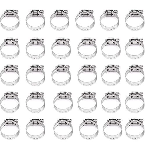 Fascette stringitubo da 30 pezzi in inox 304 16-25mm，fascette (G5J)