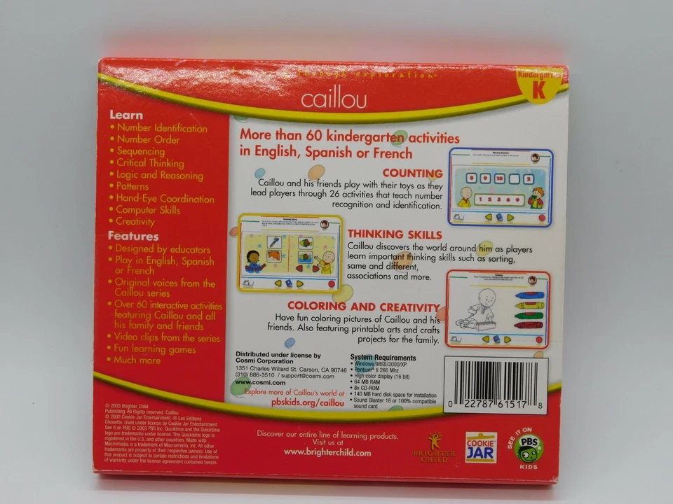 caillou Kindergarten Learn in English, Spanish or French - Image 4 of 4
