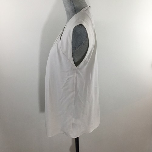 Halston Heritage Size 8 Crepe Top Hardware Insert Cream CGX011049 - Picture 3 of 7