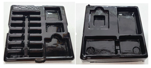 Indiana Jones Monopoly Black Game Piece Tray Replacement 2 Pieces Trays Only