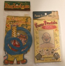 Vintage Paper FUZZY FREDDIE Magic Magnet Game Made in Japan  RING TOSS NEW OLD